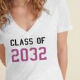 Class Of 2032 Graduation T-Shirts Women's Jersey Short Sleeve Deep V-Neck Tshirt