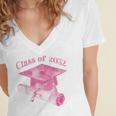 Class Of 2032 Senior 2032 Back To School 2032 Graduation Cap Women's Jersey Short Sleeve Deep V-Neck Tshirt