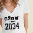 Class Of 2034 Shirt Graduation Women's Jersey Short Sleeve Deep V-Neck Tshirt