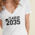 Class Of 2035 First Day Of School Graduation Women's Jersey Short Sleeve Deep V-Neck Tshirt