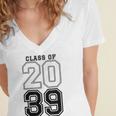 Class Of 2039 Blue Graduation Senior Student Tee Women's Jersey Short Sleeve Deep V-Neck Tshirt