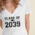 Class Of 2039 Grow With Me First Day Of School Graduation Women's Jersey Short Sleeve Deep V-Neck Tshirt
