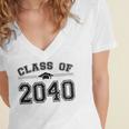 Class Of 2040 Grow With Me Graduation First Day Of School Women's Jersey Short Sleeve Deep V-Neck Tshirt