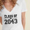 Class Of 2043 Grow With Me Graduation First Day Of School Women's Jersey Short Sleeve Deep V-Neck Tshirt