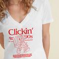 Clickin' Since The 90s Retro Computer Nostalgia Women's Jersey Short Sleeve Deep V-Neck Tshirt