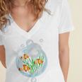 Clownfish Anemonefish Bubbles Water Frutiger Aero Y2K Style Women's Jersey Short Sleeve Deep V-Neck Tshirt