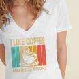 I Like Coffee And Maybe 3 People Introvert Anti-Social Women's Jersey Short Sleeve Deep V-Neck Tshirt I Like Coffee And Maybe 3 People Introvert Anti-Social Women's Jersey Short Sleeve Deep V-Neck Tshirt