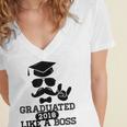 College High School Graduation Grad 2018 Shirt Women's Jersey Short Sleeve Deep V-Neck Tshirt