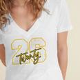 Criminal Justice Graduate Graduated Class Of 2026 Graduation Premium Women's Jersey Short Sleeve Deep V-Neck Tshirt