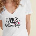 Cupid's Homebody Introvert Valentine's Day Home Women's Jersey Short Sleeve Deep V-Neck Tshirt