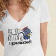 Cute Graduation Cat Masters High School T-Shirt For Men Women Kids Women's Jersey Short Sleeve Deep V-Neck Tshirt