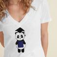 Cute Graduation Panda Class 2018 Women's Jersey Short Sleeve Deep V-Neck Tshirt