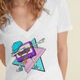 Dabbing Cassette Tape 70s 80s 80s Outfit Nostalgia Women's Jersey Short Sleeve Deep V-Neck Tshirt Dabbing Cassette Tape 70s 80s 80s Outfit Nostalgia Women's Jersey Short Sleeve Deep V-Neck Tshirt