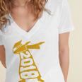 Dabbing Graduation Class Of 2018 T-Shirt School Colors Women's Jersey Short Sleeve Deep V-Neck Tshirt