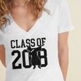 Dabbing Graduation Shirt Class Of 2018 Women's Jersey Short Sleeve Deep V-Neck Tshirt