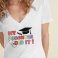 My Daughter Did It Graduation Doctor Nurse Child Graduated Women's Jersey Short Sleeve Deep V-Neck Tshirt