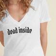 Dead Inside Saying Sarcasm Introvert Women's Jersey Short Sleeve Deep V-Neck Tshirt Dead Inside Saying Sarcasm Introvert Women's Jersey Short Sleeve Deep V-Neck Tshirt