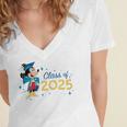 Disney Mickey Mouse Cap & Gown '25 Graduation Class Of 2025 Premium Tri-Blend Women's Jersey Short Sleeve Deep V-Neck Tshirt