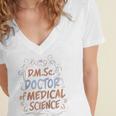 DMSc Doctor Of Medical Science Doctorate Graduation Raglan Baseball Tee Women's Jersey Short Sleeve Deep V-Neck Tshirt