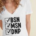DNP Doctor MSN BSN DNP Nurse DNP Degree Graduation Women's Jersey Short Sleeve Deep V-Neck Tshirt