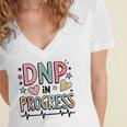 DNP In Progress Director Of Nursing Student Graduation Women's Jersey Short Sleeve Deep V-Neck Tshirt