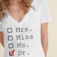 Doctor Graduation Women's Jersey Short Sleeve Deep V-Neck Tshirt