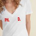Doctorate PhinisheD PhD Graduation Premium Women's Jersey Short Sleeve Deep V-Neck Tshirt