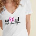 Earned Not Given Nurse Graduation Women's Jersey Short Sleeve Deep V-Neck Tshirt
