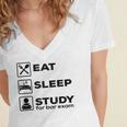 Eat Sleep Study For Bar Exam Lawyer Graduation Women's Jersey Short Sleeve Deep V-Neck Tshirt