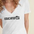 Educated Af GraduationShirt Women's Jersey Short Sleeve Deep V-Neck Tshirt