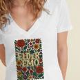 Elder Emo Floral Gothic Vintage Nostalgia Women's Jersey Short Sleeve Deep V-Neck Tshirt