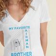 My Favorite Airman Calls Me Brother Airman Graduation Premium Tri-Blend Women's Jersey Short Sleeve Deep V-Neck Tshirt