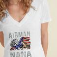My Favorite Airman Calls Me Nana Air Force Graduation Nana Women's Jersey Short Sleeve Deep V-Neck Tshirt