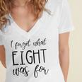 I Forget What 8 Was For Nostalgia Vintage Humor Women's Jersey Short Sleeve Deep V-Neck Tshirt I Forget What 8 Was For Nostalgia Vintage Humor Women's Jersey Short Sleeve Deep V-Neck Tshirt