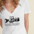 Never Forget Retro Camera Photography Nostalgia Premium Tri-Blend Women's Jersey Short Sleeve Deep V-Neck Tshirt