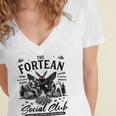 Fortean Social Club Bigfoot Mothman Alien Cryptid Introvert Women's Jersey Short Sleeve Deep V-Neck Tshirt Fortean Social Club Bigfoot Mothman Alien Cryptid Introvert Women's Jersey Short Sleeve Deep V-Neck Tshirt