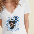 Frutiger Aero Cat Meme Headphone Kitty Cat Lover Women's Jersey Short Sleeve Deep V-Neck Tshirt