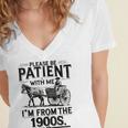 Funny Fathers Day Funny Please Be Patient I'm From The 1900s Women's Jersey Short Sleeve Deep V-Neck Tshirt