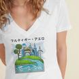 Future City Wind Power Frutiger Aero Y2K Style Ocean Women's Jersey Short Sleeve Deep V-Neck Tshirt