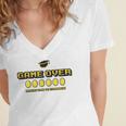 Game Over Insert 30K To Continue Graduation s Women's Jersey Short Sleeve Deep V-Neck Tshirt