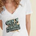 Gen X Lots Of Memories No Evidence Nostalgia Throwback Quote Women's Jersey Short Sleeve Deep V-Neck Tshirt Gen X Lots Of Memories No Evidence Nostalgia Throwback Quote Women's Jersey Short Sleeve Deep V-Neck Tshirt