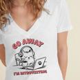 Go Away I´m Introverting Stay Home Socially Awkward Women's Jersey Short Sleeve Deep V-Neck Tshirt Go Away I´m Introverting Stay Home Socially Awkward Women's Jersey Short Sleeve Deep V-Neck Tshirt