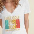 I Like Golf And Maybe 3 People Introvert Women's Jersey Short Sleeve Deep V-Neck Tshirt I Like Golf And Maybe 3 People Introvert Women's Jersey Short Sleeve Deep V-Neck Tshirt