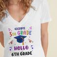 Goodbye 5th Grade Graduation 2025 6th Grade Graduate Kids Women's Jersey Short Sleeve Deep V-Neck Tshirt