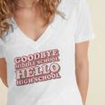 Goodbye Middle School Hello High School 8th Grade Graduation Women's Jersey Short Sleeve Deep V-Neck Tshirt