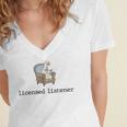 Goose Licensed Listener Psychology School Graduation Women's Jersey Short Sleeve Deep V-Neck Tshirt