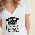 Grad 2022 Graduation Tassel Was Worth The Hassle Women's Jersey Short Sleeve Deep V-Neck Tshirt