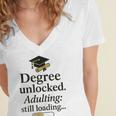 Graduation 2025 Degree Unlocked Adulting Still Loading Women's Jersey Short Sleeve Deep V-Neck Tshirt