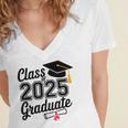 Graduation 2025 Senior 2025 Class Of 2025 Graduate Women's Jersey Short Sleeve Deep V-Neck Tshirt