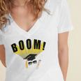 Graduation Cap And Diploma For Proud Graduation Women's Jersey Short Sleeve Deep V-Neck Tshirt